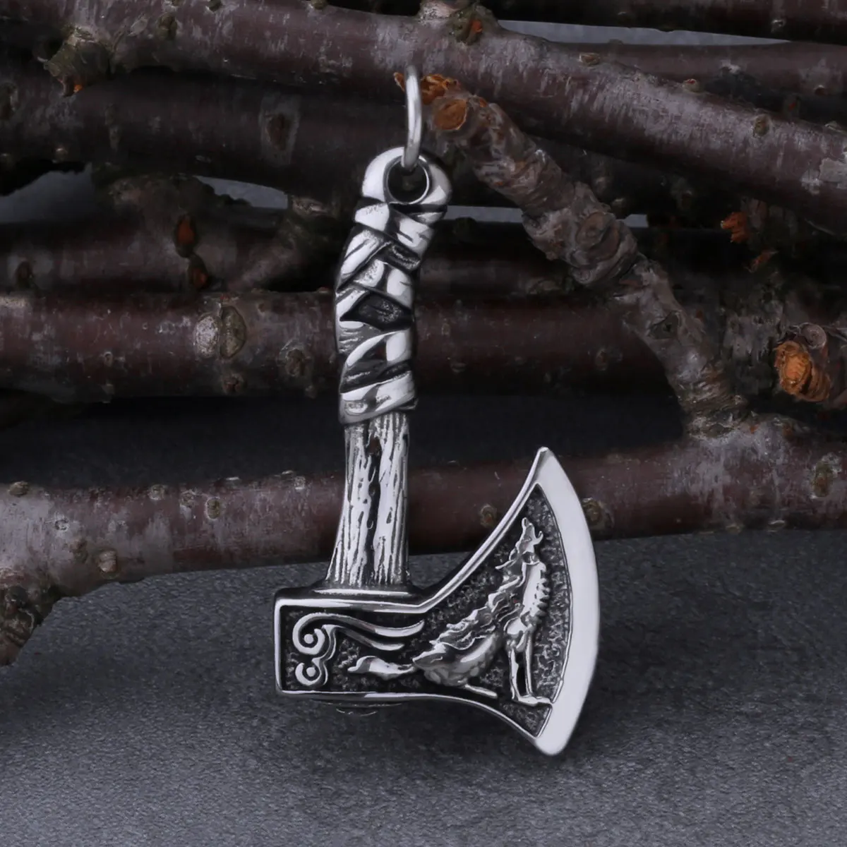 Viking Wolf Crow Axe Pendant Necklace Retro Slavic Odin Amulet Mens Fashion Charm Stainless Steel Necklace Jewelry Gift Viking Wolf Crow Axe Pendant Necklace Retro Slavic Odin Amulet Mens Fashion Charm Stainless Steel Necklace Jewelry Gift