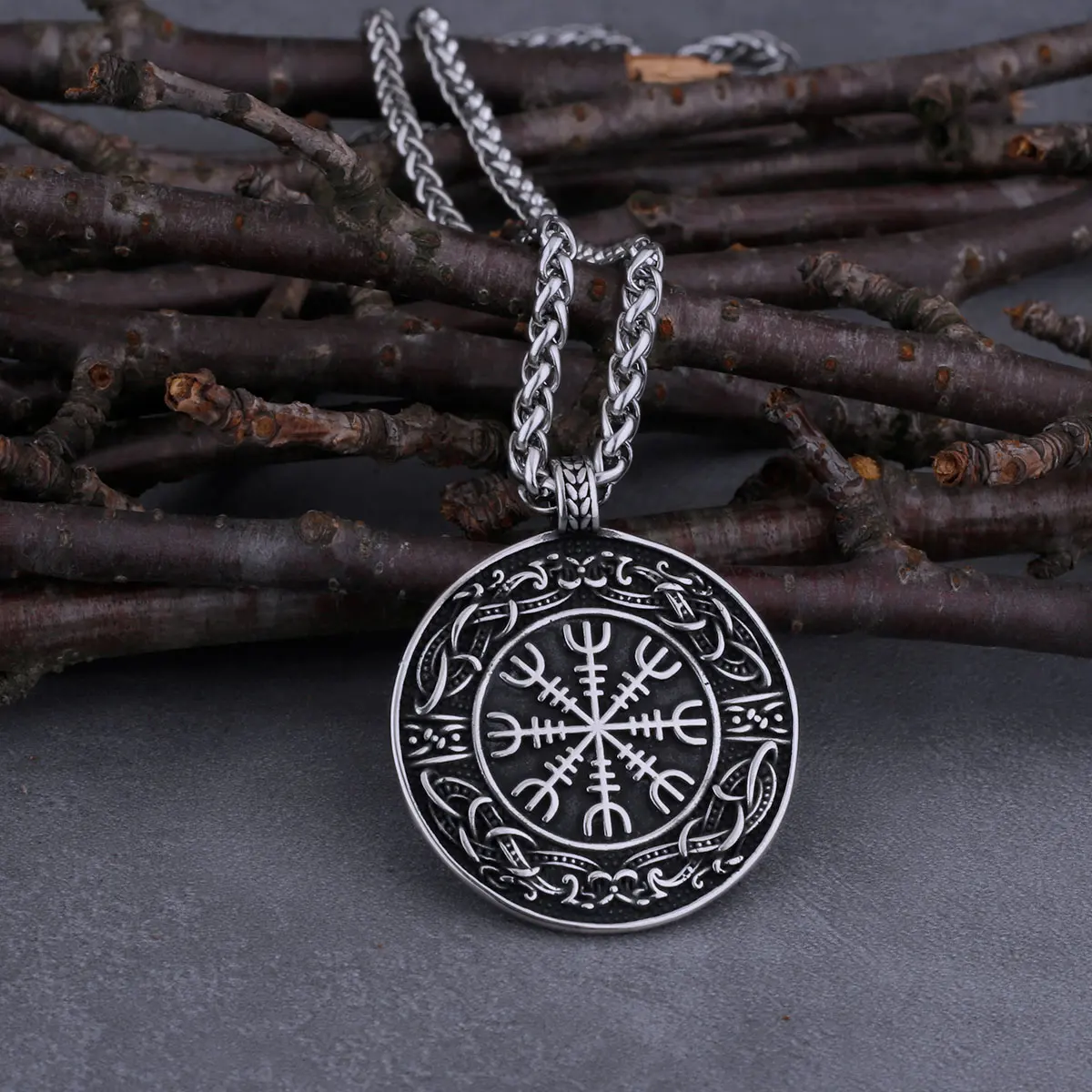 Stainless Steel Mens Viking Ouroboros Helmet of Awe Necklace Hip Hop Vintage Pendant Scandinavian Jewelry Gift for Boyfriend Stainless Steel Mens Viking Ouroboros Helmet of Awe Necklace Hip Hop Vintage Pendant Scandinavian Jewelry Gift for Boyfriend