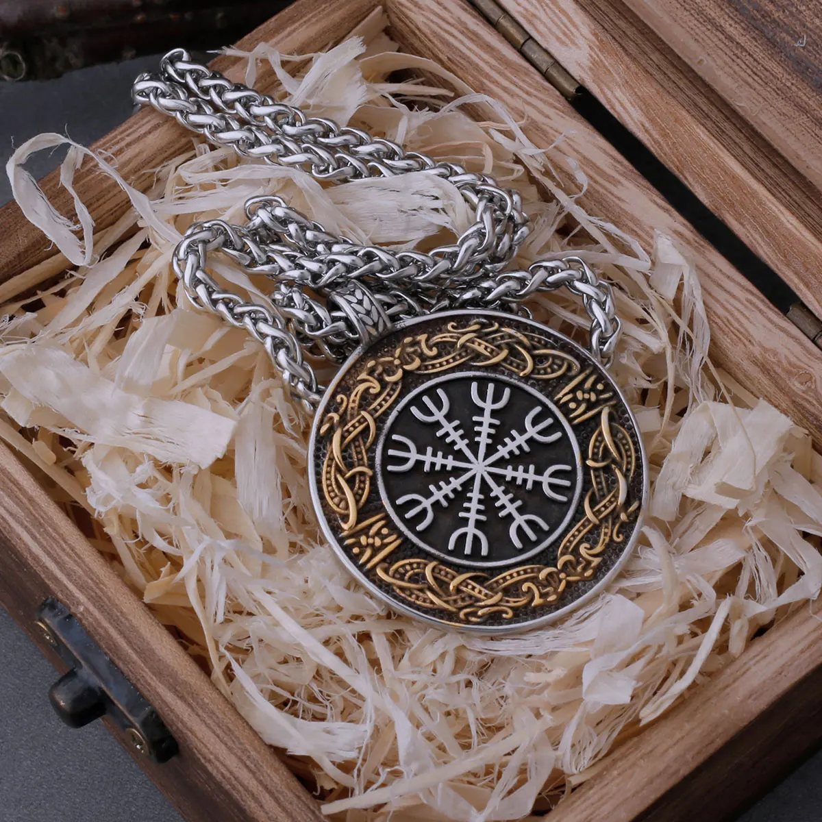 Stainless Steel Mens Viking Ouroboros Helmet of Awe Necklace Hip Hop Vintage Pendant Scandinavian Jewelry Gift for Boyfriend Stainless Steel Mens Viking Ouroboros Helmet of Awe Necklace Hip Hop Vintage Pendant Scandinavian Jewelry Gift for Boyfriend