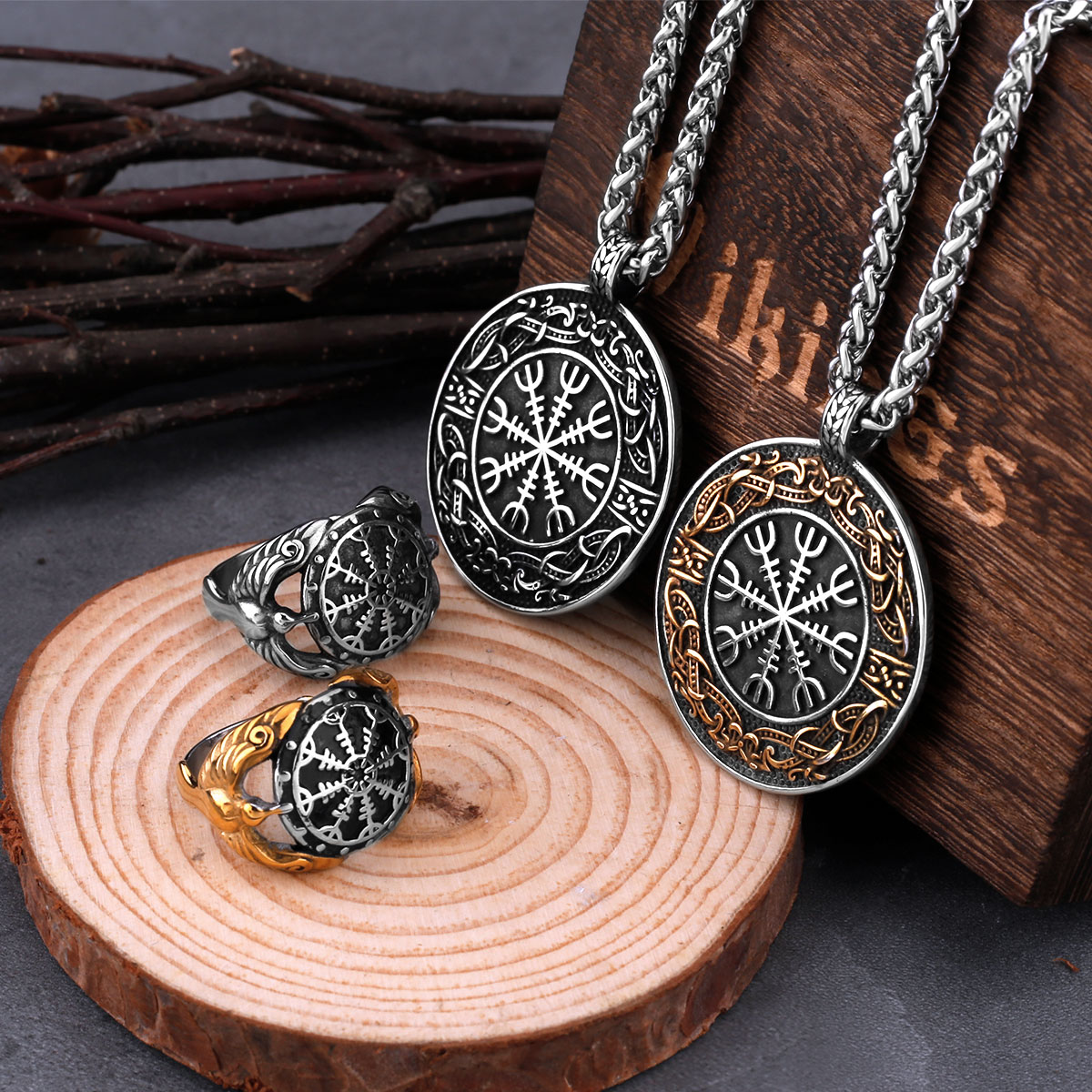 Stainless Steel Mens Viking Ouroboros Helmet of Awe Necklace Hip Hop Vintage Pendant Scandinavian Jewelry Gift for Boyfriend Stainless Steel Mens Viking Ouroboros Helmet of Awe Necklace Hip Hop Vintage Pendant Scandinavian Jewelry Gift for Boyfriend