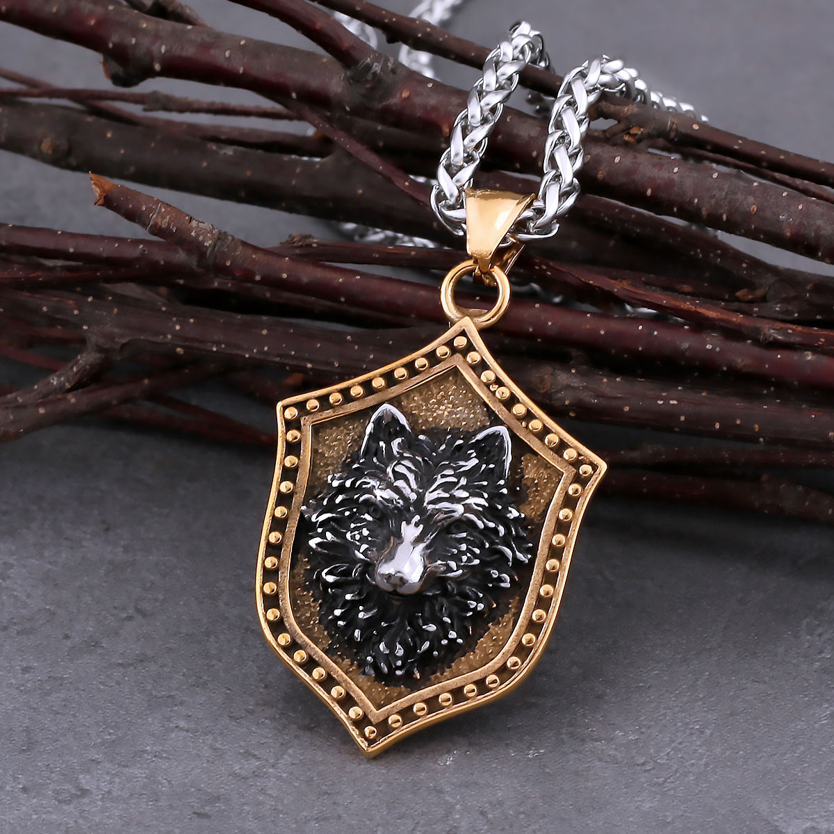 Fashion Vikings Wolf Head Amulet Necklace Men's Nordic Fox Animal Pendant Necklace Vintage Charm Stainless Steel Jewelry As Gift Fashion Vikings Wolf Head Amulet Necklace Men's Nordic Fox Animal Pendant Necklace Vintage Charm Stainless Steel Jewelry As Gift