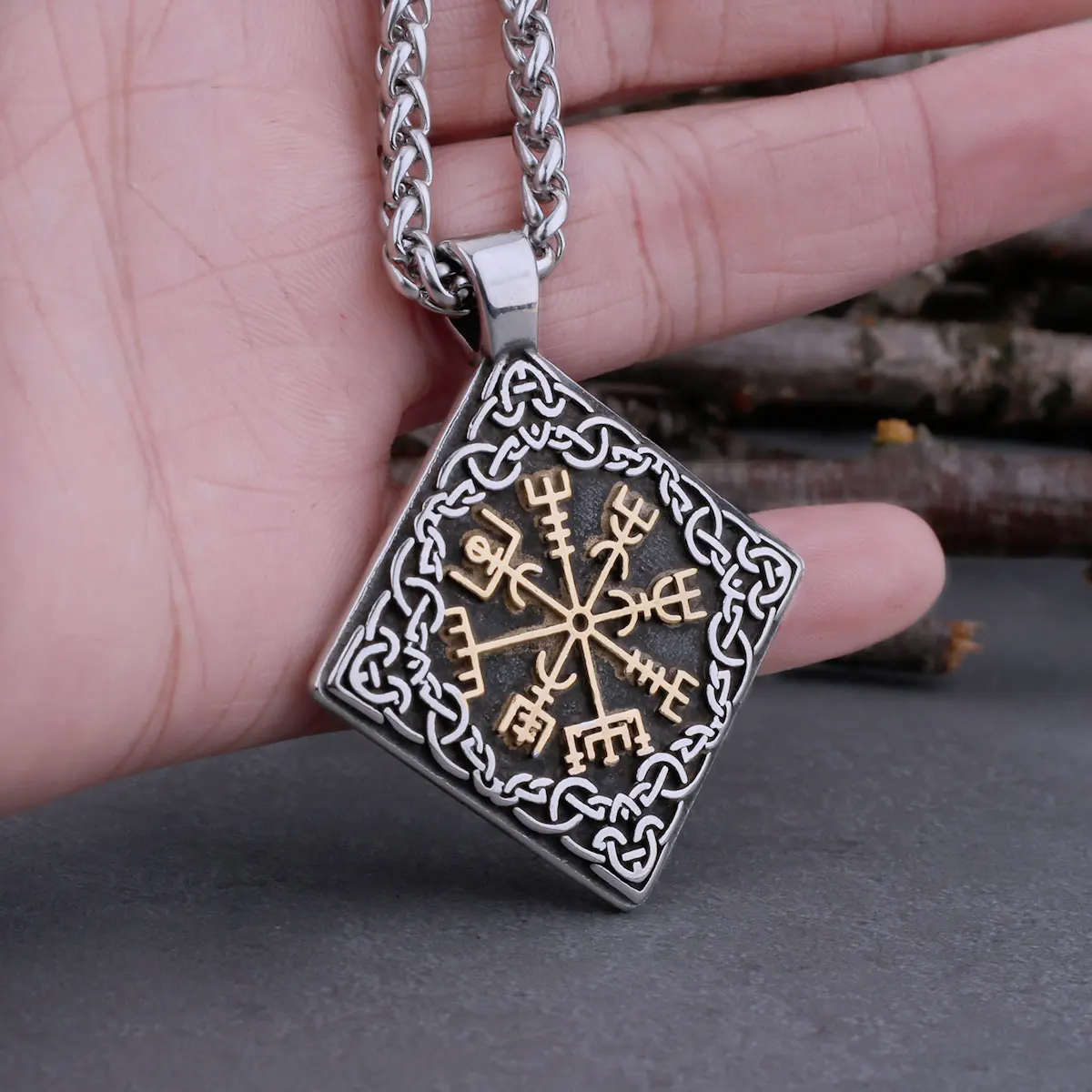 Stainless Steel Men’s Road Sign Compass Vegvisir Rune Necklace Odin Amulet Viking Hip Hop Vintage Pendant Jewelry Boyfriend Gift Stainless Steel Men's Road Sign Compass Vegvisir Rune Necklace Odin Amulet Viking Hip Hop Vintage Pendant Jewelry Boyfriend Gift