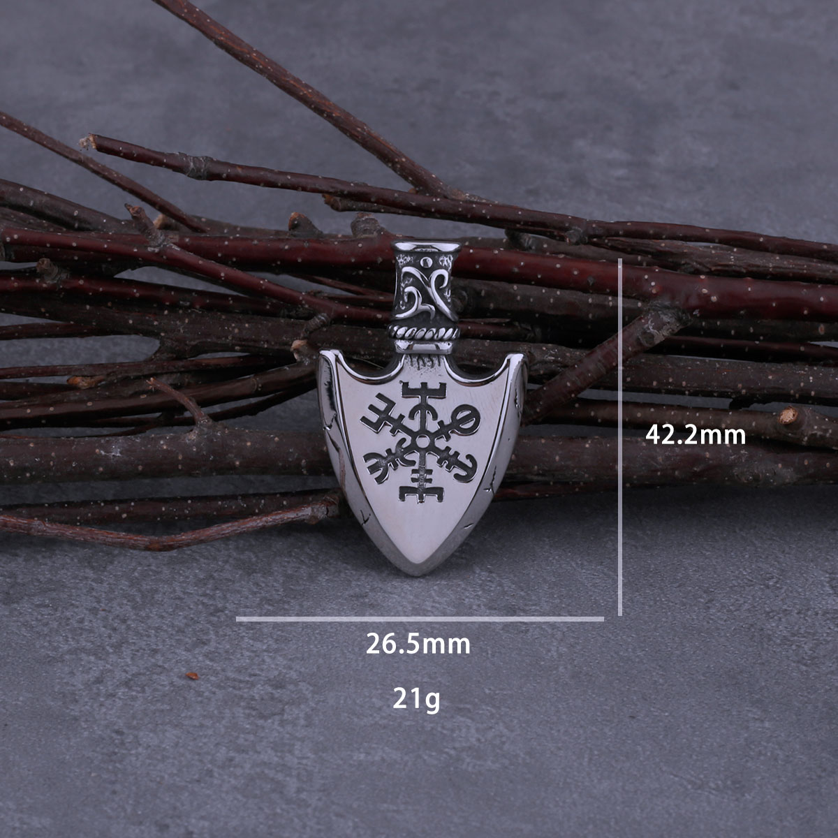 Stainless Steel Viking Arrow Spear Rune Necklace Men's Retro Nordic Awe Helmet Amulet Pendant Jewelry Stainless Steel Viking Arrow Spear Rune Necklace Men's Retro Nordic Awe Helmet Amulet Pendant Jewelry