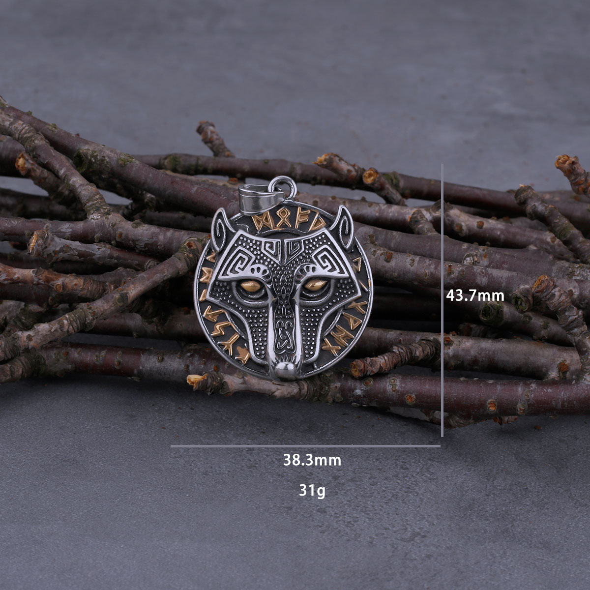 Viking Stainless Steel Wolf Head Necklaces Mens Mixed Gold Color Odin Rune Amulet Jewelry Biker Punk Hip Hop Pendant Gift Viking Stainless Steel Wolf Head Necklaces Mens Mixed Gold Color Odin Rune Amulet Jewelry Biker Punk Hip Hop Pendant Gift