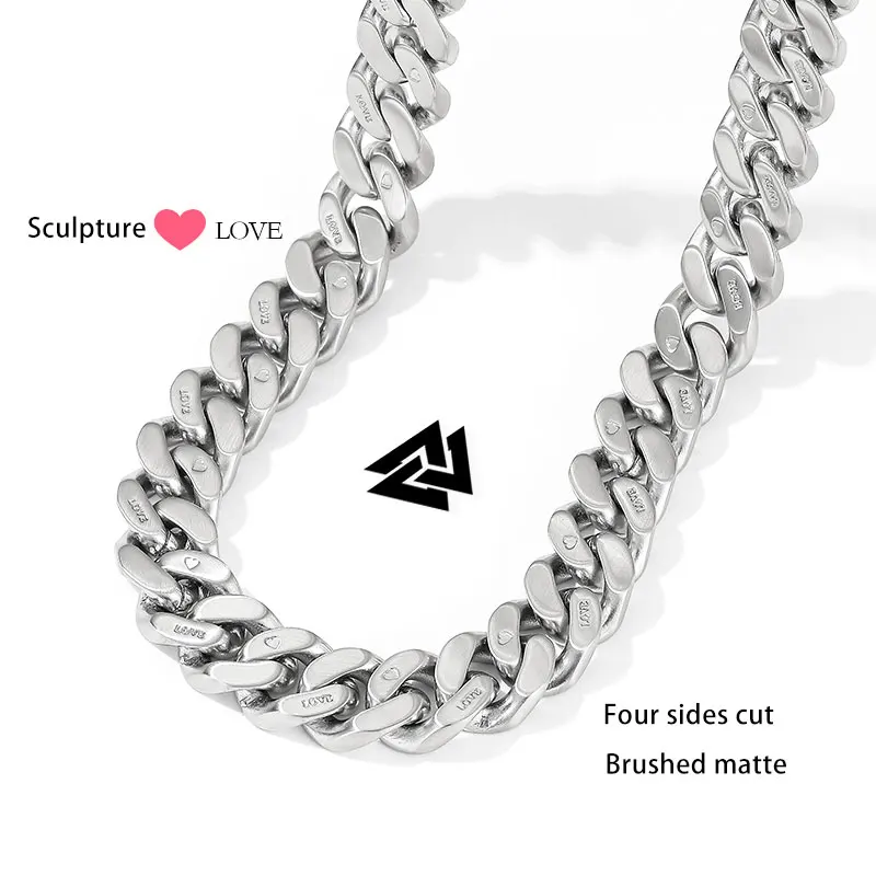 New Design Cuban Thick Chain Necklace Men Women Stainless Steel Punk Hip Hop Carved Love Couple Clavicle Chain Jewelry Gift New Design Cuban Thick Chain Necklace Men Women Stainless Steel Punk Hip Hop Carved Love Couple Clavicle Chain Jewelry Gift