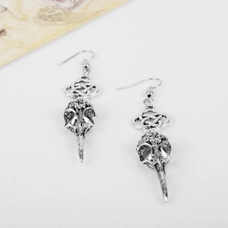 Viking Odin Raven Punk Skull Crow irds Vulture Skull Pendant Drop Earring Emo Skeleton Scottish Irish Dangle Earring Women Jewel Viking Odin Raven Punk Skull Crow irds Vulture Skull Pendant Drop Earring Emo Skeleton Scottish Irish Dangle Earring Women Jewel