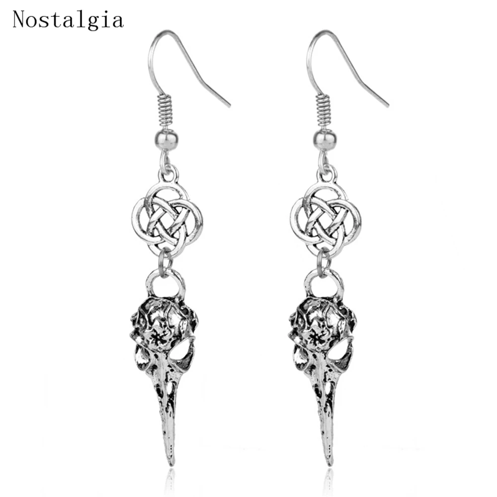 Viking Odin Raven Punk Skull Crow irds Vulture Skull Pendant Drop Earring Emo Skeleton Scottish Irish Dangle Earring Women Jewel Viking Odin Raven Punk Skull Crow irds Vulture Skull Pendant Drop Earring Emo Skeleton Scottish Irish Dangle Earring Women Jewel