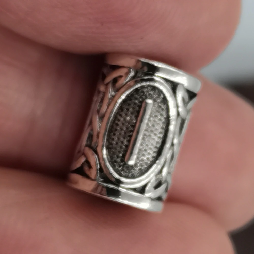 Hair Braid Beard Dreadlock Beads Rings Tube Viking Rune Charm Pendant for DIY Necklace Jewelry Making