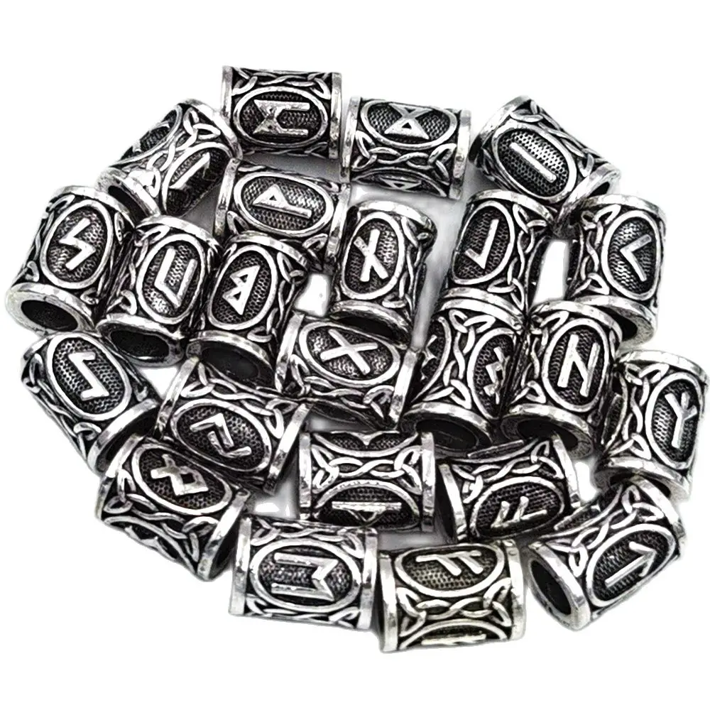 Hair Braid Beard Dreadlock Beads Rings Tube Viking Rune Charm Pendant for DIY Necklace Jewelry Making Hair Braid Beard Dreadlock Beads Rings Tube Viking Rune Charm Pendant for DIY Necklace Jewelry Making