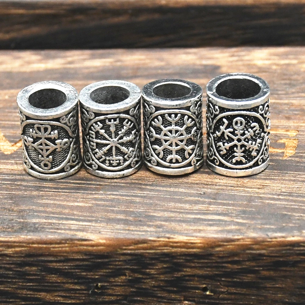 1pcs Viking Vegvisir Compass Runes Slavic Men Women Accessories Beads Charms For Bracelet Making Beard Hair Jewelry 1pcs Viking Vegvisir Compass Runes Slavic Men Women Accessories Beads Charms For Bracelet Making Beard Hair Jewelry