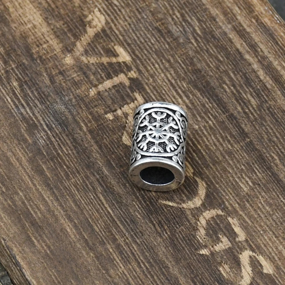1pcs Viking Vegvisir Compass Runes Slavic Men Women Accessories Beads Charms For Bracelet Making Beard Hair Jewelry