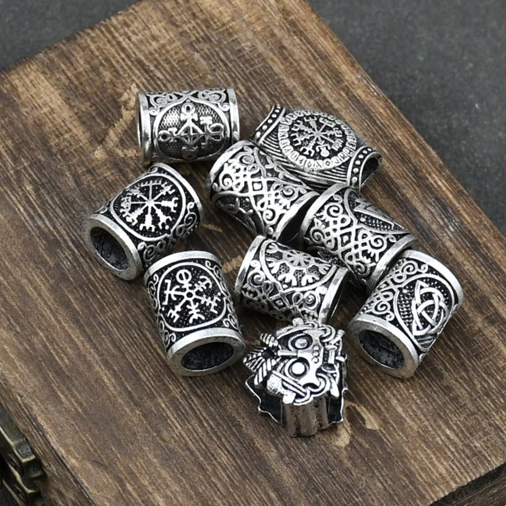 Hair Braid beard Dreadlock Beads rings tube Viking Rune Pattern Design for Hair Styling Accessories Hair Braid beard Dreadlock Beads rings tube Viking Rune Pattern Design for Hair Styling Accessories