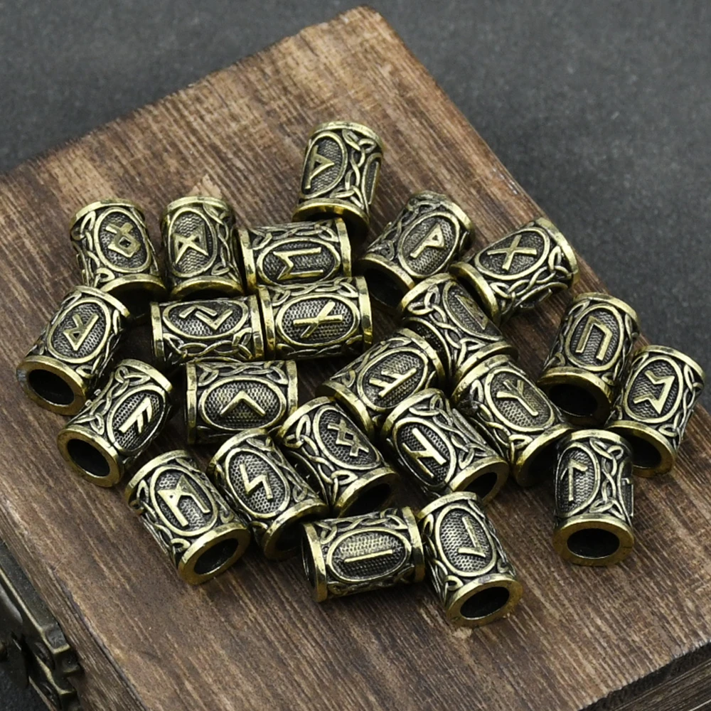 Hair Braid beard Dreadlock Beads rings tube Viking Rune Pattern Design for Hair Styling Accessories Hair Braid beard Dreadlock Beads rings tube Viking Rune Pattern Design for Hair Styling Accessories