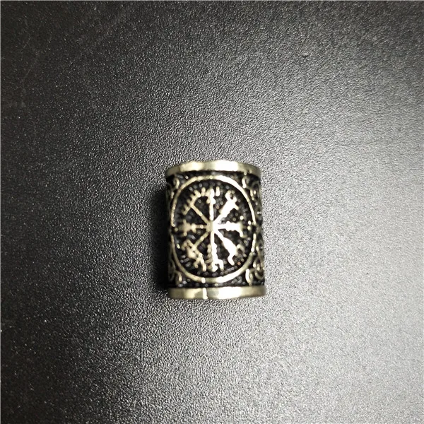 Viking Runes Bear paw Beads Charms TIWAZ TYR Sol Odal Futhark Rune Pendant for Hair Bead Bread Ring Viking Jewelry Finding