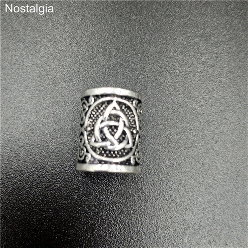 Viking Runes Bear paw Beads Charms TIWAZ TYR Sol Odal Futhark Rune Pendant for Hair Bead Bread Ring Viking Jewelry Finding