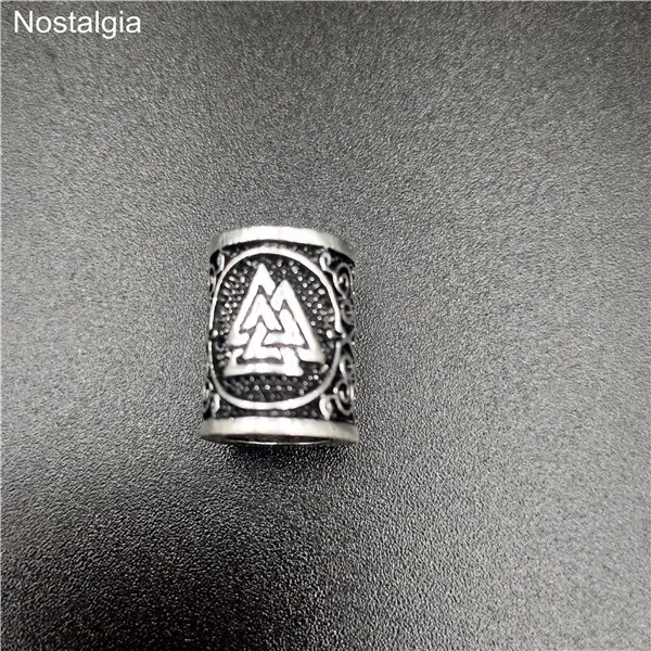 Viking Runes Bear paw Beads Charms TIWAZ TYR Sol Odal Futhark Rune Pendant for Hair Bead Bread Ring Viking Jewelry Finding