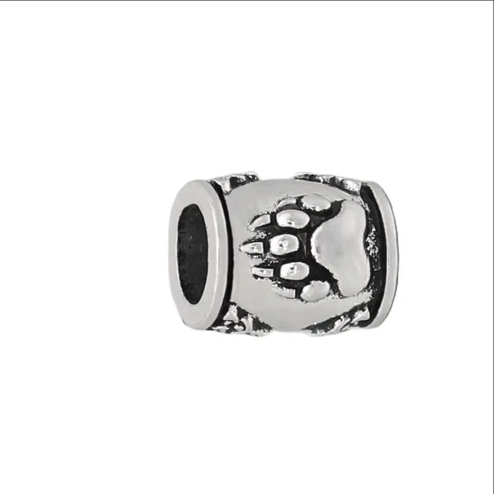 Viking Runes Bear paw Beads Charms TIWAZ TYR Sol Odal Futhark Rune Pendant for Hair Bead Bread Ring Viking Jewelry Finding