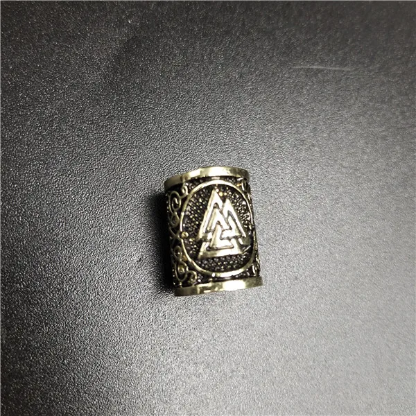 Viking Runes Bear paw Beads Charms TIWAZ TYR Sol Odal Futhark Rune Pendant for Hair Bead Bread Ring Viking Jewelry Finding