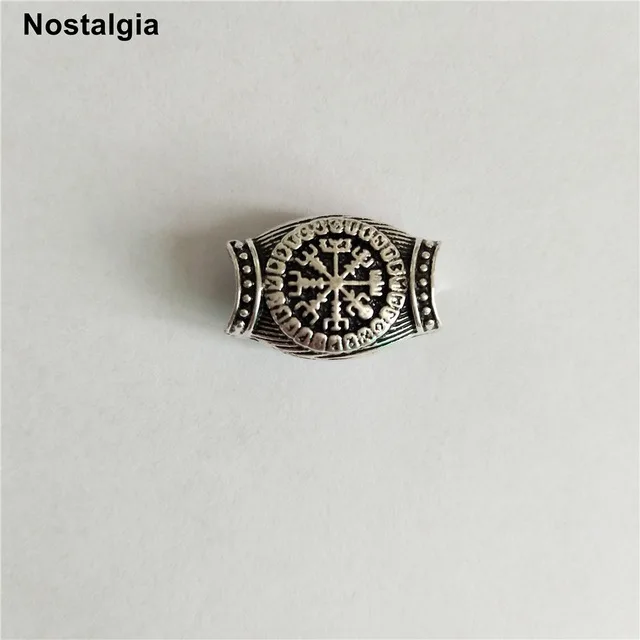 Viking Runes Bear paw Beads Charms TIWAZ TYR Sol Odal Futhark Rune Pendant for Hair Bead Bread Ring Viking Jewelry Finding