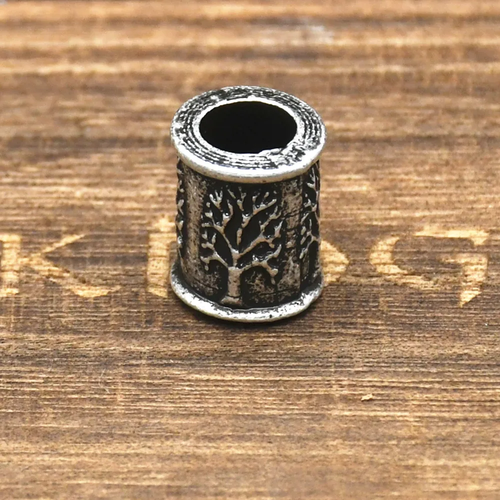 1pcs Tree Of Life Norse Runes Accessories Metal Bead Viking Jewelry 6mm/8mm Hair Beads For Braids Beard Bracelet Making Supplies
