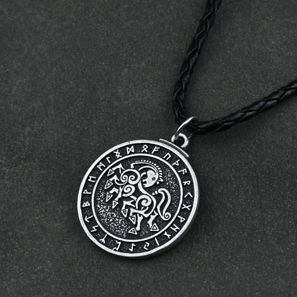 Viking warrior horse antique color Pendant Nordic Pirates war horse Necklace Vintage soldiers Norway axe Collar Jewelry