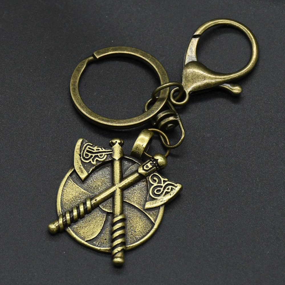 Nordic Viking Warrior Double Axe Keychain Men's Pendants Keyrings For Women Retro Slavic Punk Jewelry Nordic Viking Warrior Double Axe Keychain Men's Pendants Keyrings For Women Retro Slavic Punk Jewelry