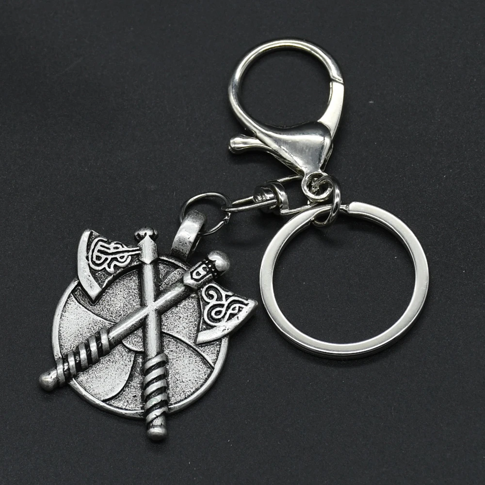 Nordic Viking Warrior Double Axe Keychain Men's Pendants Keyrings For Women Retro Slavic Punk Jewelry Nordic Viking Warrior Double Axe Keychain Men's Pendants Keyrings For Women Retro Slavic Punk Jewelry
