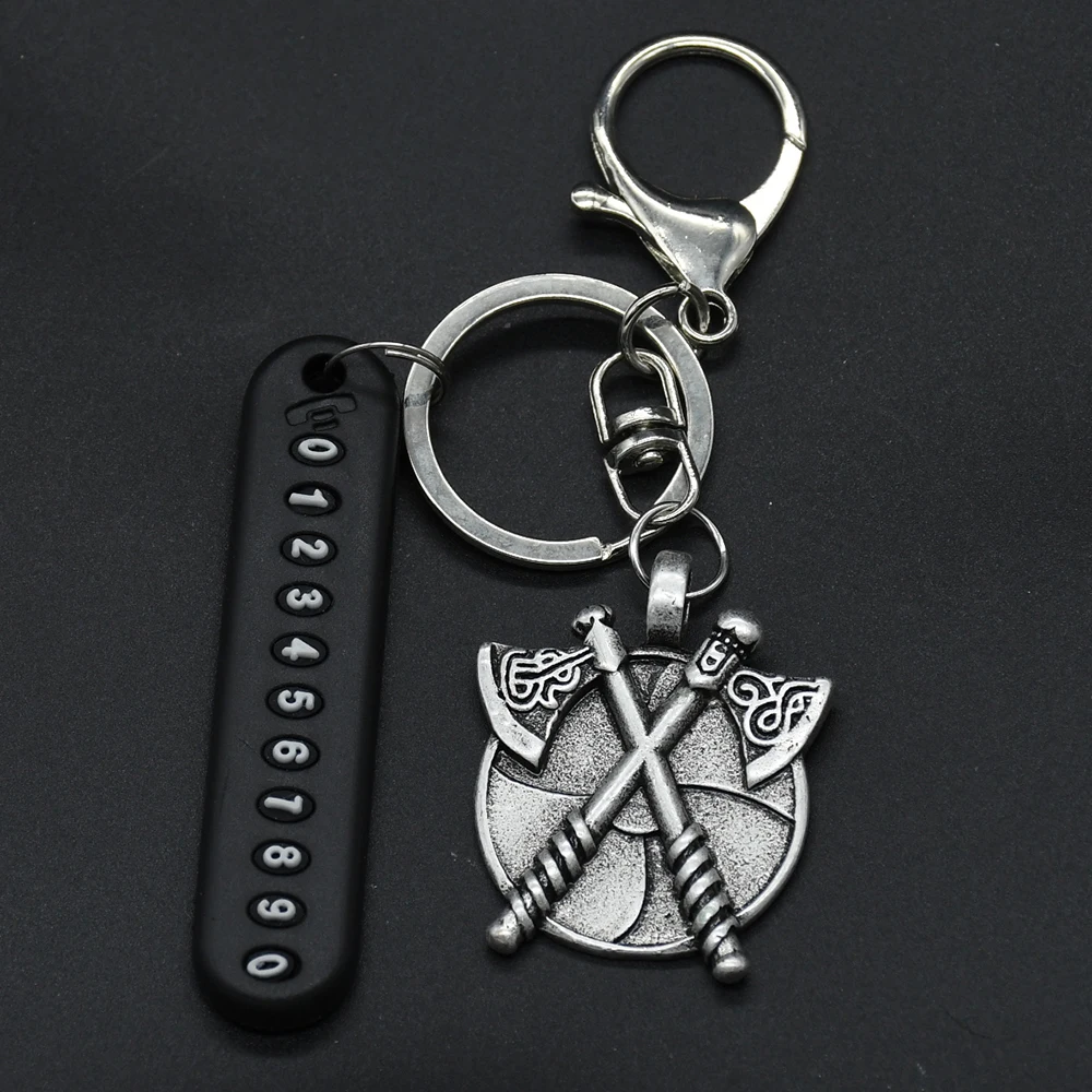 Nordic Viking Warrior Double Axe Keychain Men's Pendants Keyrings For Women Retro Slavic Punk Jewelry Nordic Viking Warrior Double Axe Keychain Men's Pendants Keyrings For Women Retro Slavic Punk Jewelry