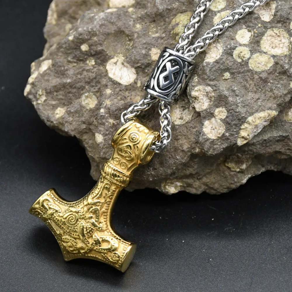 Norse Vikings Thor's Hammer Mjolnir Scandinavian Rune Amulet Keychain Stainless Steel Vegvisir Anchor Pendant Male Jewelry Norse Vikings Thor's Hammer Mjolnir Scandinavian Rune Amulet Keychain Stainless Steel Vegvisir Anchor Pendant Male Jewelry