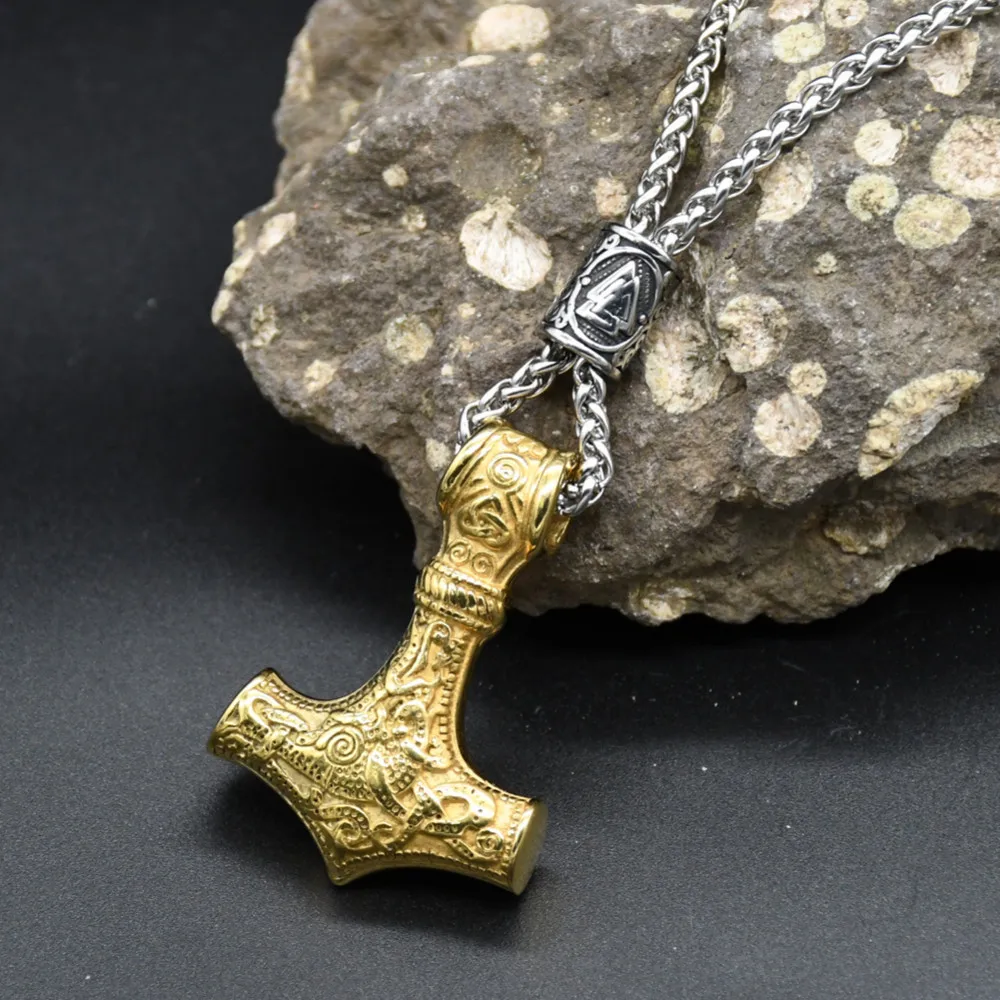 Norse Vikings Thor's Hammer Mjolnir Scandinavian Rune Amulet Keychain Stainless Steel Vegvisir Anchor Pendant Male Jewelry Norse Vikings Thor's Hammer Mjolnir Scandinavian Rune Amulet Keychain Stainless Steel Vegvisir Anchor Pendant Male Jewelry