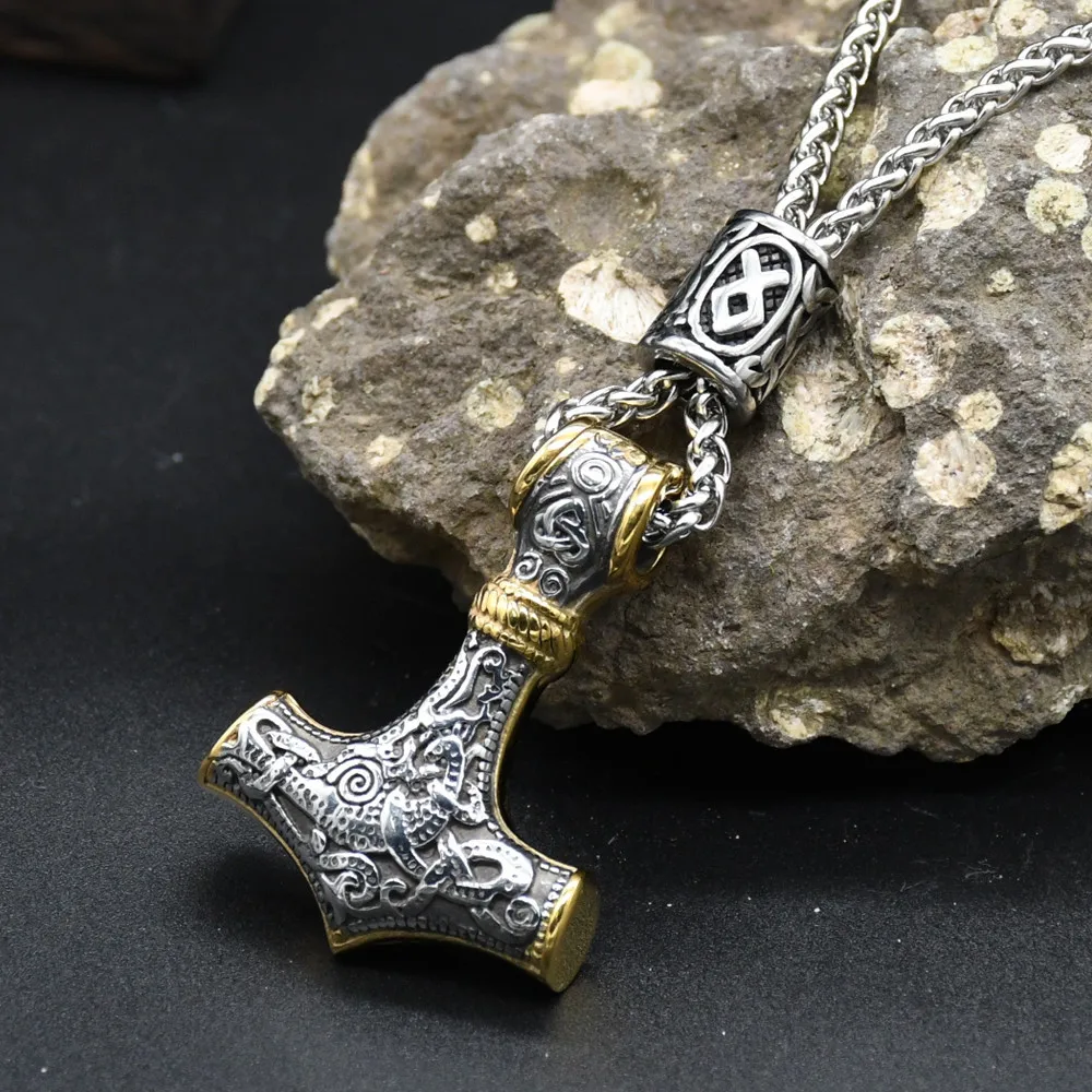Norse Vikings Thor's Hammer Mjolnir Scandinavian Rune Amulet Keychain Stainless Steel Vegvisir Anchor Pendant Male Jewelry Norse Vikings Thor's Hammer Mjolnir Scandinavian Rune Amulet Keychain Stainless Steel Vegvisir Anchor Pendant Male Jewelry