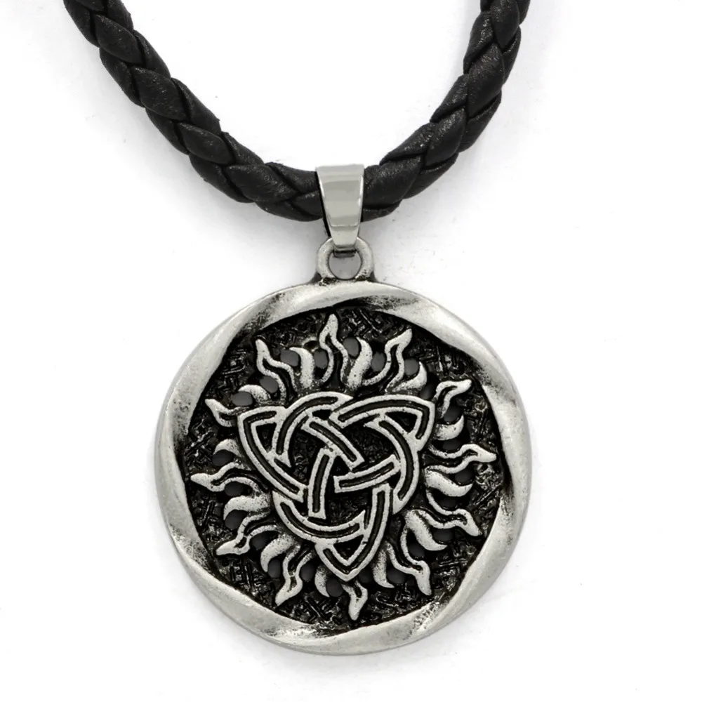 Antiquing Veles Symbol Weles Choker Sun of God Talisman Pendant Statement Necklace Men Slavic Amulet Religion Viking Necklaces