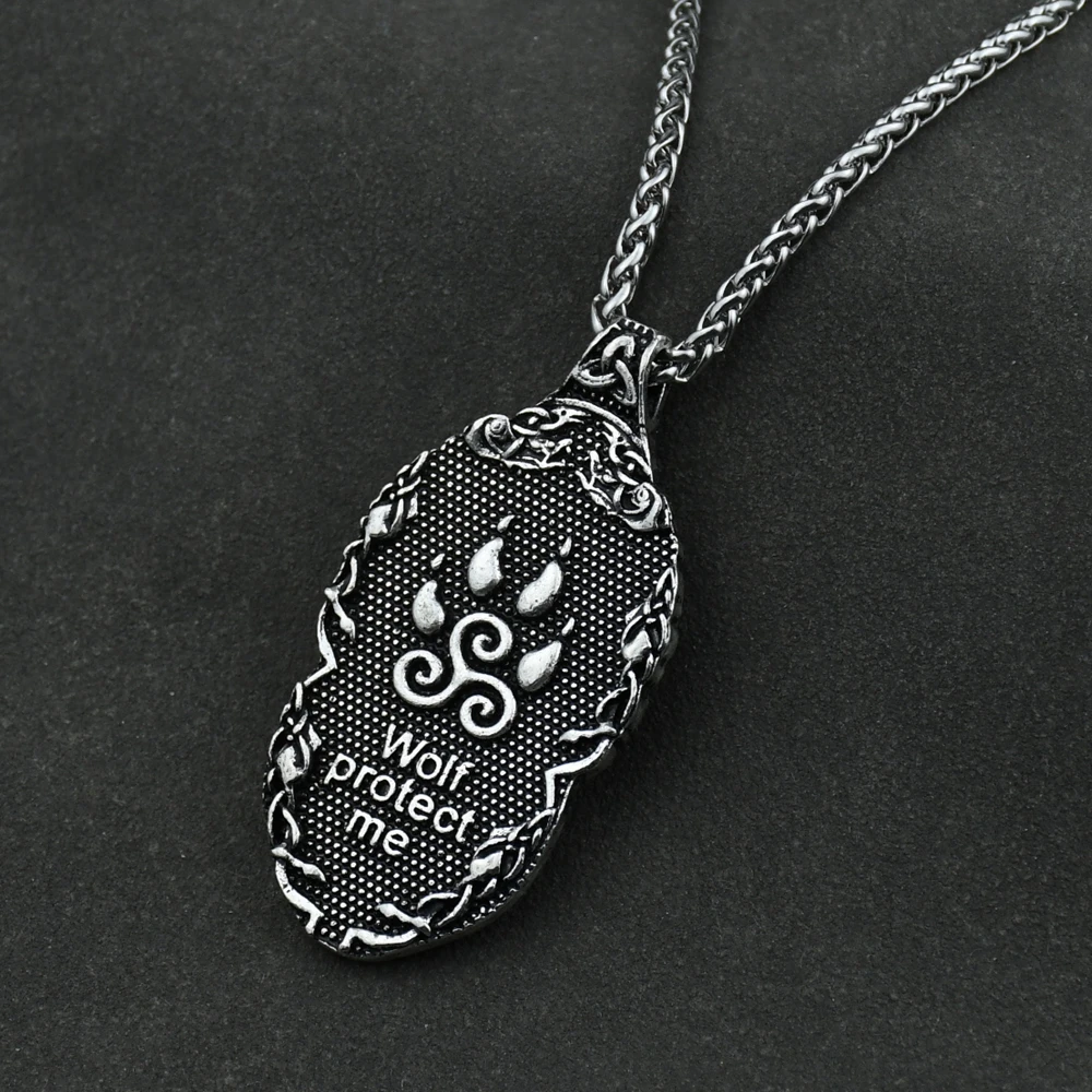 Wolf Paw Triskelion Triskele Valknut Symbol Amulet Viking odin wolf head Necklace Men Wolf Protect Me Talisman Jewelry Wolf Paw Triskelion Triskele Valknut Symbol Amulet Viking odin wolf head Necklace Men Wolf Protect Me Talisman Jewelry
