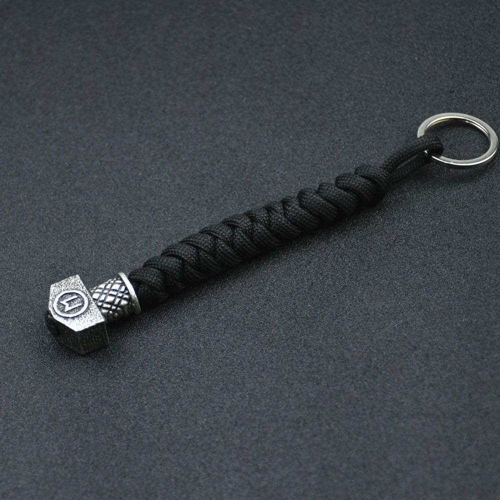 Viking Keychain Rune Beads Thor's Hammer and Scandinavian Rune Bead Accessories Paracord Keychain for Men and Women Viking Keychain Rune Beads Thor's Hammer and Scandinavian Rune Bead Accessories Paracord Keychain for Men and Women