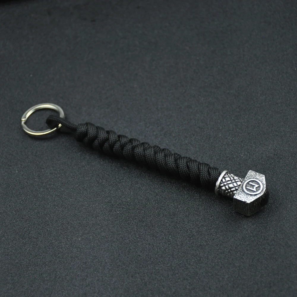 Viking Keychain Rune Beads Thor's Hammer and Scandinavian Rune Bead Accessories Paracord Keychain for Men and Women Viking Keychain Rune Beads Thor's Hammer and Scandinavian Rune Bead Accessories Paracord Keychain for Men and Women
