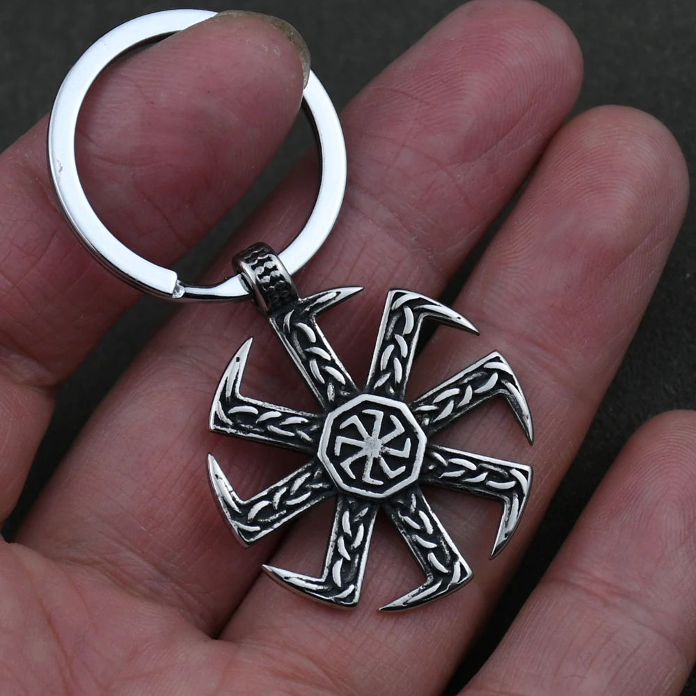 Viking Kolovrat Knot Keychain Nordic Talisman Runes Pendant Slavic Scandinavian Jewelry Men Punk Amulet Gift Dropshipping Viking Kolovrat Knot Keychain Nordic Talisman Runes Pendant Slavic Scandinavian Jewelry Men Punk Amulet Gift Dropshipping