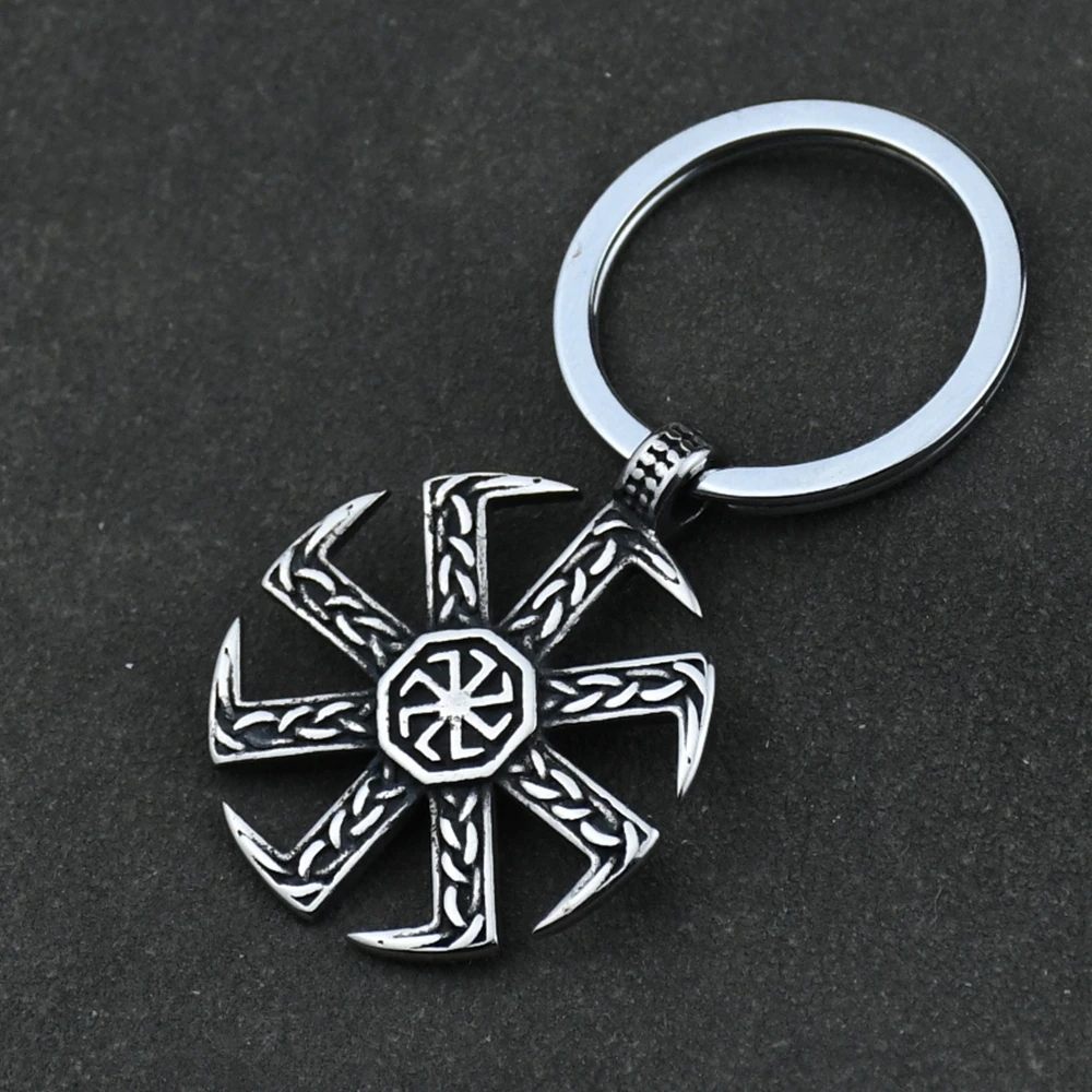 Viking Kolovrat Knot Keychain Nordic Talisman Runes Pendant Slavic Scandinavian Jewelry Men Punk Amulet Gift Dropshipping Viking Kolovrat Knot Keychain Nordic Talisman Runes Pendant Slavic Scandinavian Jewelry Men Punk Amulet Gift Dropshipping