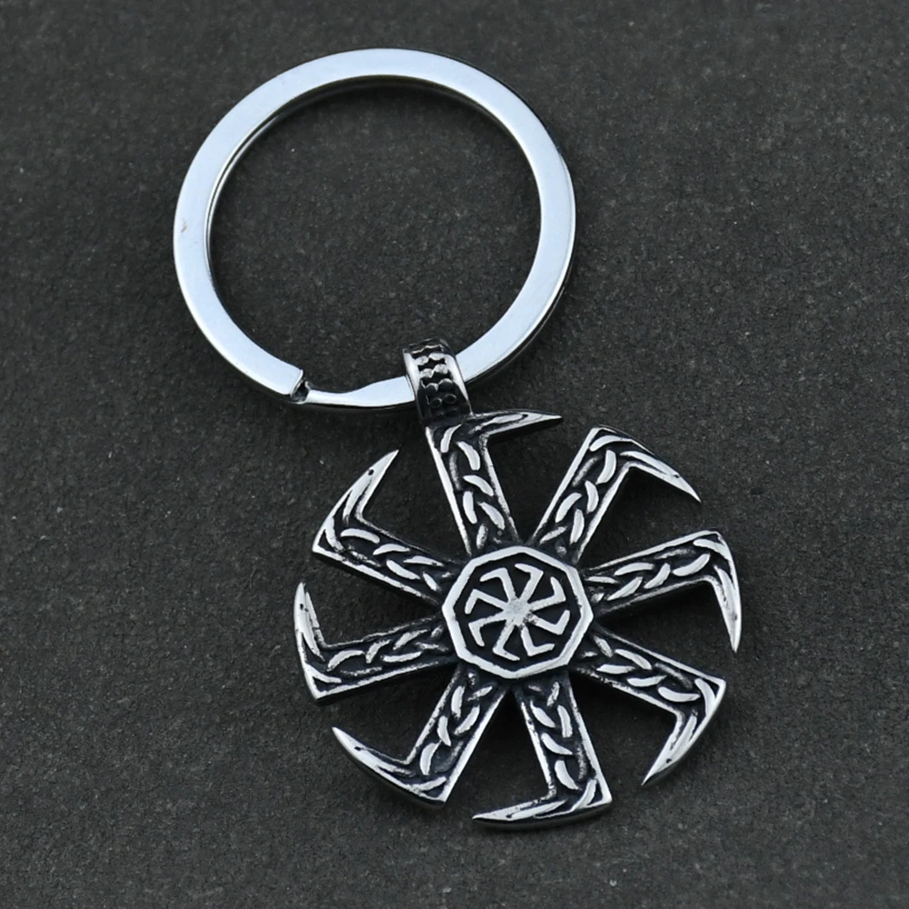 Viking Kolovrat Knot Keychain Nordic Talisman Runes Pendant Slavic Scandinavian Jewelry Men Punk Amulet Gift Dropshipping Viking Kolovrat Knot Keychain Nordic Talisman Runes Pendant Slavic Scandinavian Jewelry Men Punk Amulet Gift Dropshipping