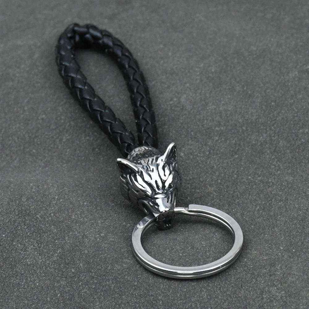 Odin's Wolf Keyring Stainless Steel Vikings wolf Amulet Pendant Mens Keychain Never Fade Scandinavian Jewelry Odin's Wolf Keyring Stainless Steel Vikings wolf Amulet Pendant Mens Keychain Never Fade Scandinavian Jewelry