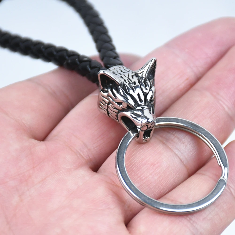 Odin's Wolf Keyring Stainless Steel Vikings wolf Amulet Pendant Mens Keychain Never Fade Scandinavian Jewelry Odin's Wolf Keyring Stainless Steel Vikings wolf Amulet Pendant Mens Keychain Never Fade Scandinavian Jewelry