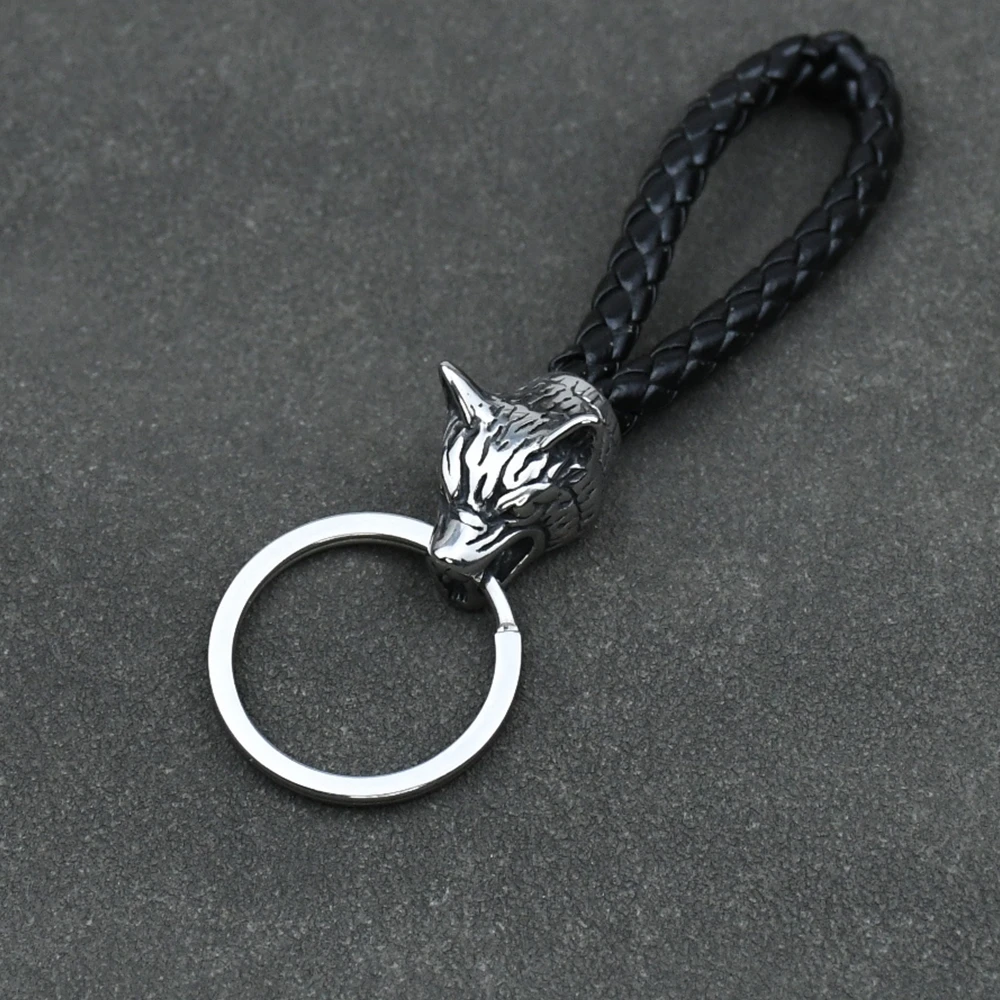 Odin's Wolf Keyring Stainless Steel Vikings wolf Amulet Pendant Mens Keychain Never Fade Scandinavian Jewelry Odin's Wolf Keyring Stainless Steel Vikings wolf Amulet Pendant Mens Keychain Never Fade Scandinavian Jewelry