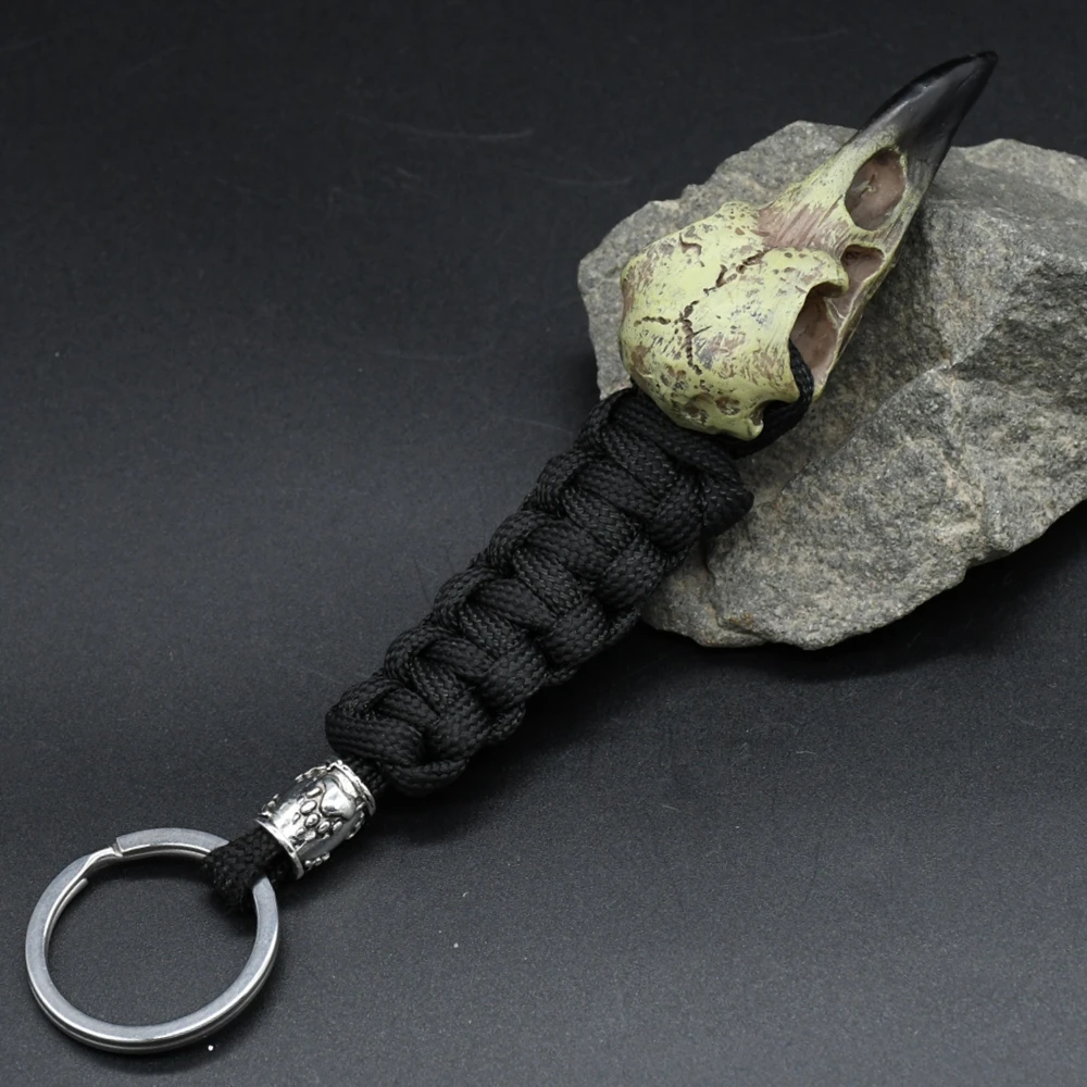 Odin Raven Skull Viking Keychain Paracord Norse Crow Skeleton Keyring Runes dragon Bead Accessories Jewelry Odin Raven Skull Viking Keychain Paracord Norse Crow Skeleton Keyring Runes dragon Bead Accessories Jewelry