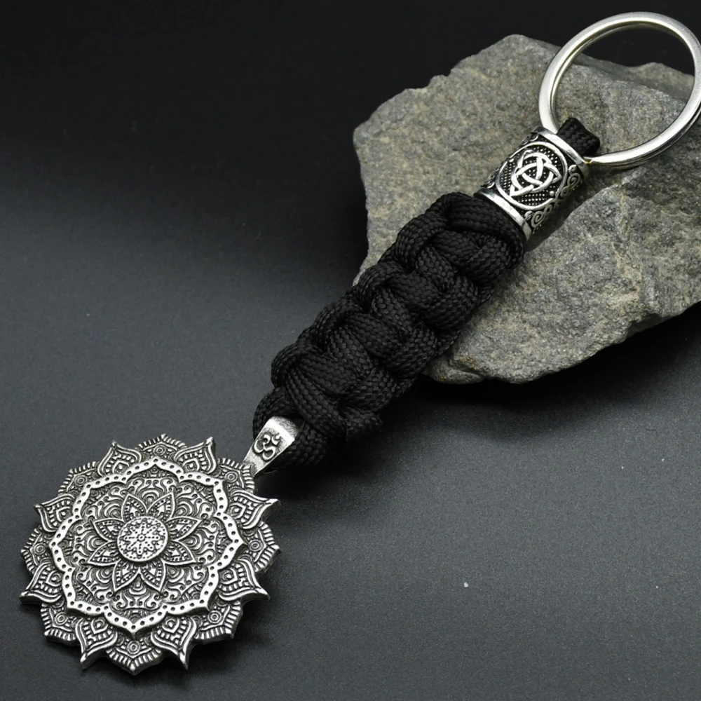 1pcs mandala YOGA keychain OM amulet Pendant Keyring Paracord Rope Norse Pirates Rune Valknut Amulet Jewelry Gift 1pcs mandala YOGA keychain OM amulet Pendant Keyring Paracord Rope Norse Pirates Rune Valknut Amulet Jewelry Gift