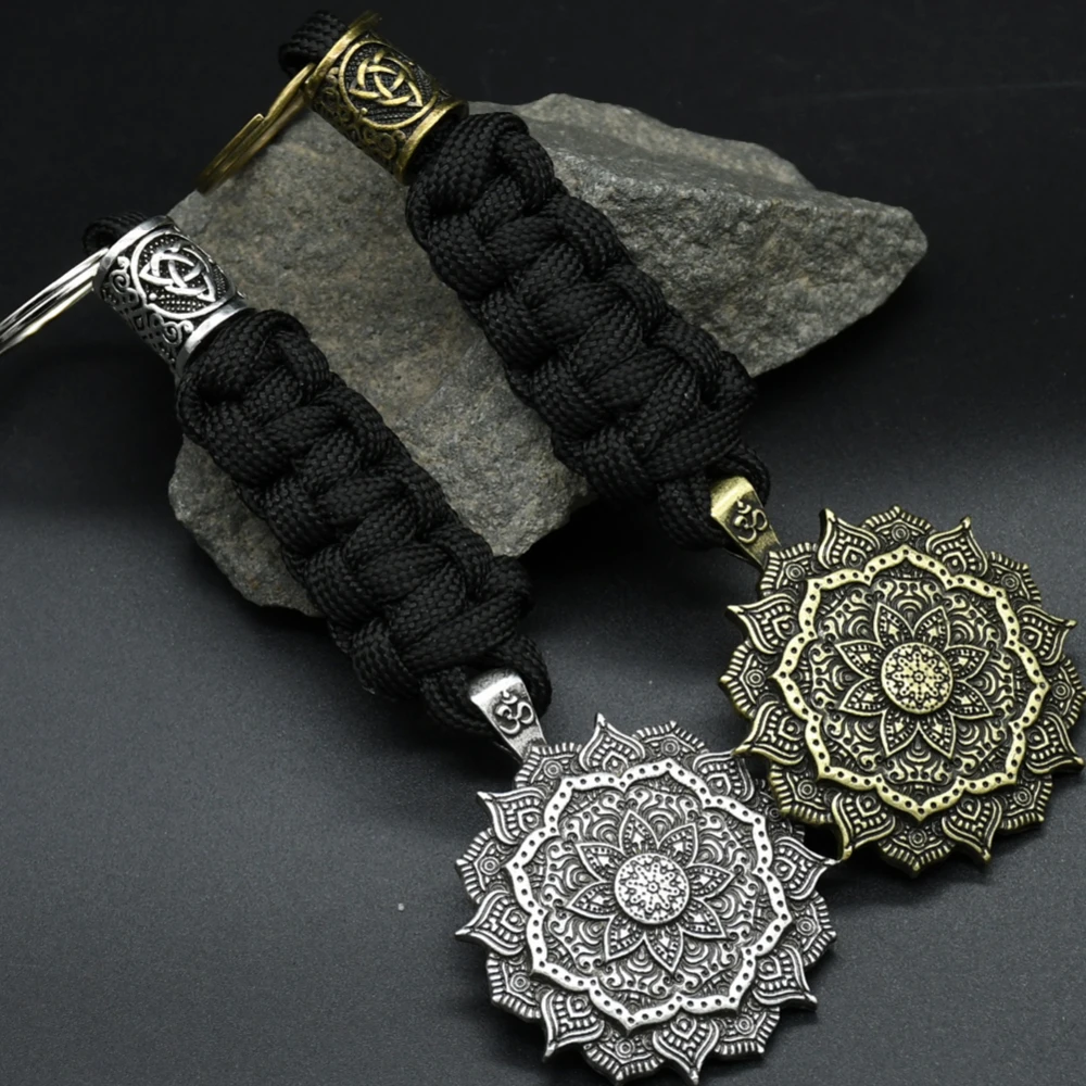 1pcs mandala YOGA keychain OM amulet Pendant Keyring Paracord Rope Norse Pirates Rune Valknut Amulet Jewelry Gift 1pcs mandala YOGA keychain OM amulet Pendant Keyring Paracord Rope Norse Pirates Rune Valknut Amulet Jewelry Gift