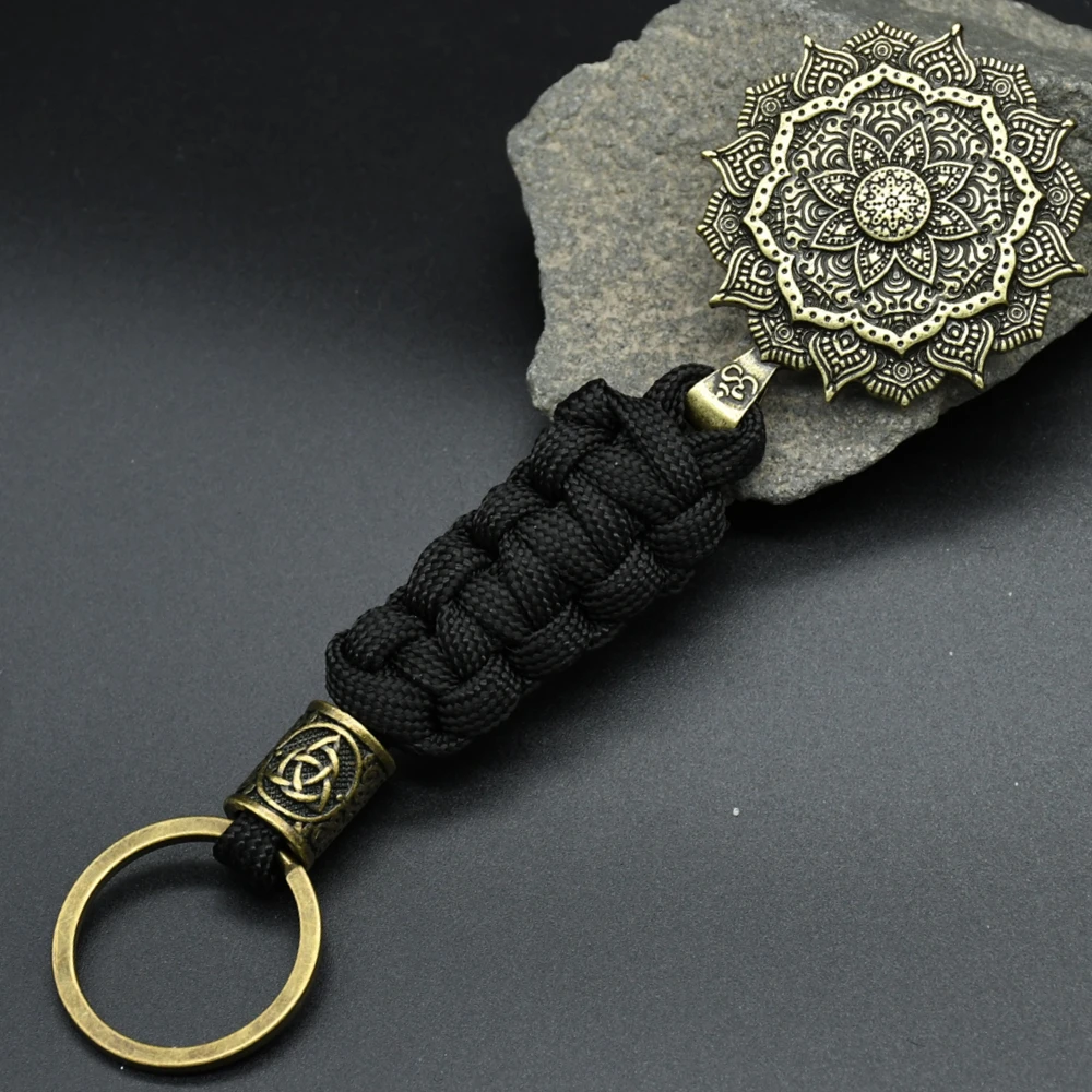 1pcs mandala YOGA keychain OM amulet Pendant Keyring Paracord Rope Norse Pirates Rune Valknut Amulet Jewelry Gift 1pcs mandala YOGA keychain OM amulet Pendant Keyring Paracord Rope Norse Pirates Rune Valknut Amulet Jewelry Gift