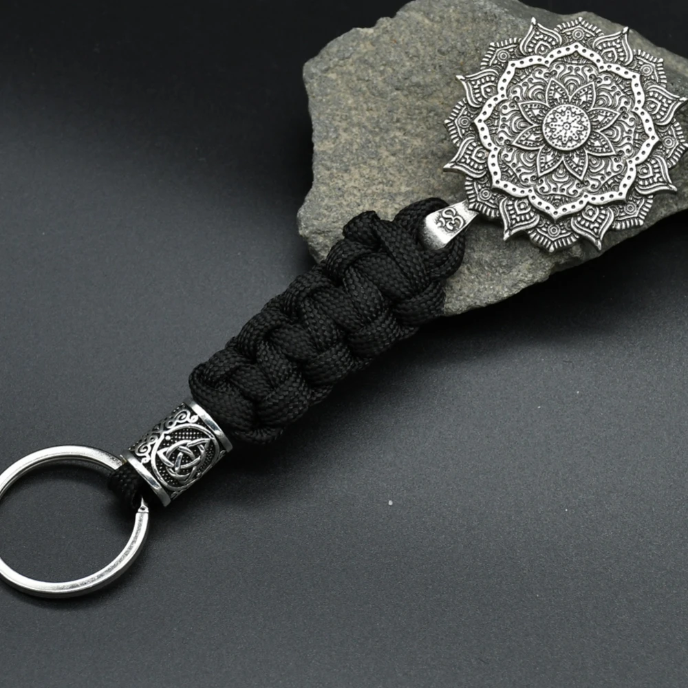 1pcs mandala YOGA keychain OM amulet Pendant Keyring Paracord Rope Norse Pirates Rune Valknut Amulet Jewelry Gift 1pcs mandala YOGA keychain OM amulet Pendant Keyring Paracord Rope Norse Pirates Rune Valknut Amulet Jewelry Gift