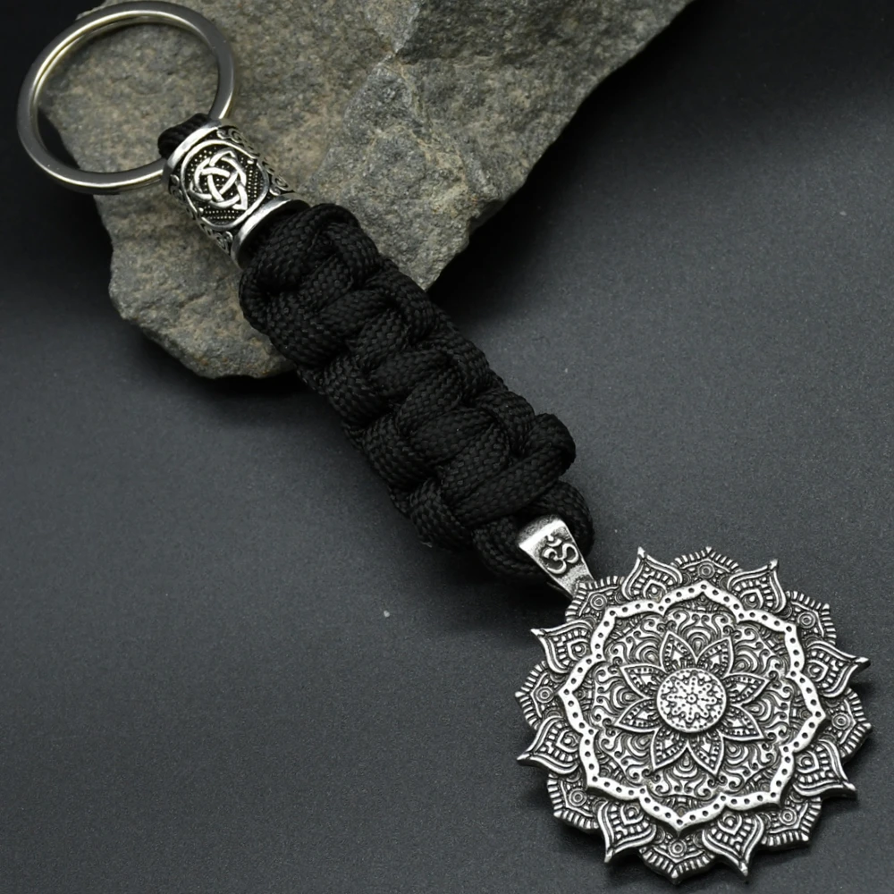 1pcs mandala YOGA keychain OM amulet Pendant Keyring Paracord Rope Norse Pirates Rune Valknut Amulet Jewelry Gift 1pcs mandala YOGA keychain OM amulet Pendant Keyring Paracord Rope Norse Pirates Rune Valknut Amulet Jewelry Gift