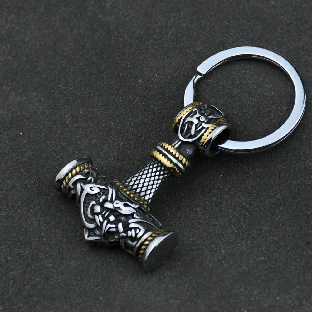 Norse Thor’s Hammer Anchor Keychain Men Stainless Steel Vikings Keyring Amulet Mjolnir Never Fade Charm Male Jewelry Norse Thor's Hammer Anchor Keychain Men Stainless Steel Vikings Keyring Amulet Mjolnir Never Fade Charm Male Jewelry