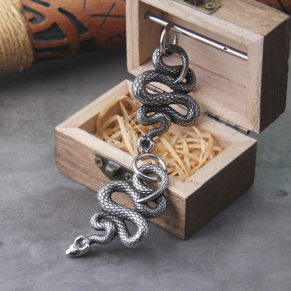 Vintage Viking 316L Stainless Steel Animal Earrings Fashion Street Tail Snake Amulet Drop Earrings Punk Hip Hop Men's Jewelry Vintage Viking 316L Stainless Steel Animal Earrings Fashion Street Tail Snake Amulet Drop Earrings Punk Hip Hop Men's Jewelry