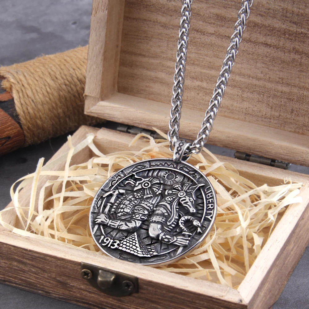 Ancient Egyptian God Eye of Horus Ankh Pendant Necklace Chain Men's and Women's Protection Amulet Jewelry with wood box as gift Ancient Egyptian God Eye of Horus Ankh Pendant Necklace Chain Men's and Women's Protection Amulet Jewelry with wood box as gift